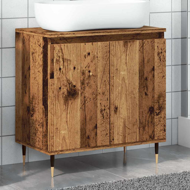 Vidaxl badkamerkast 58x33x60 cm bewerkt hout oud houtkleurig