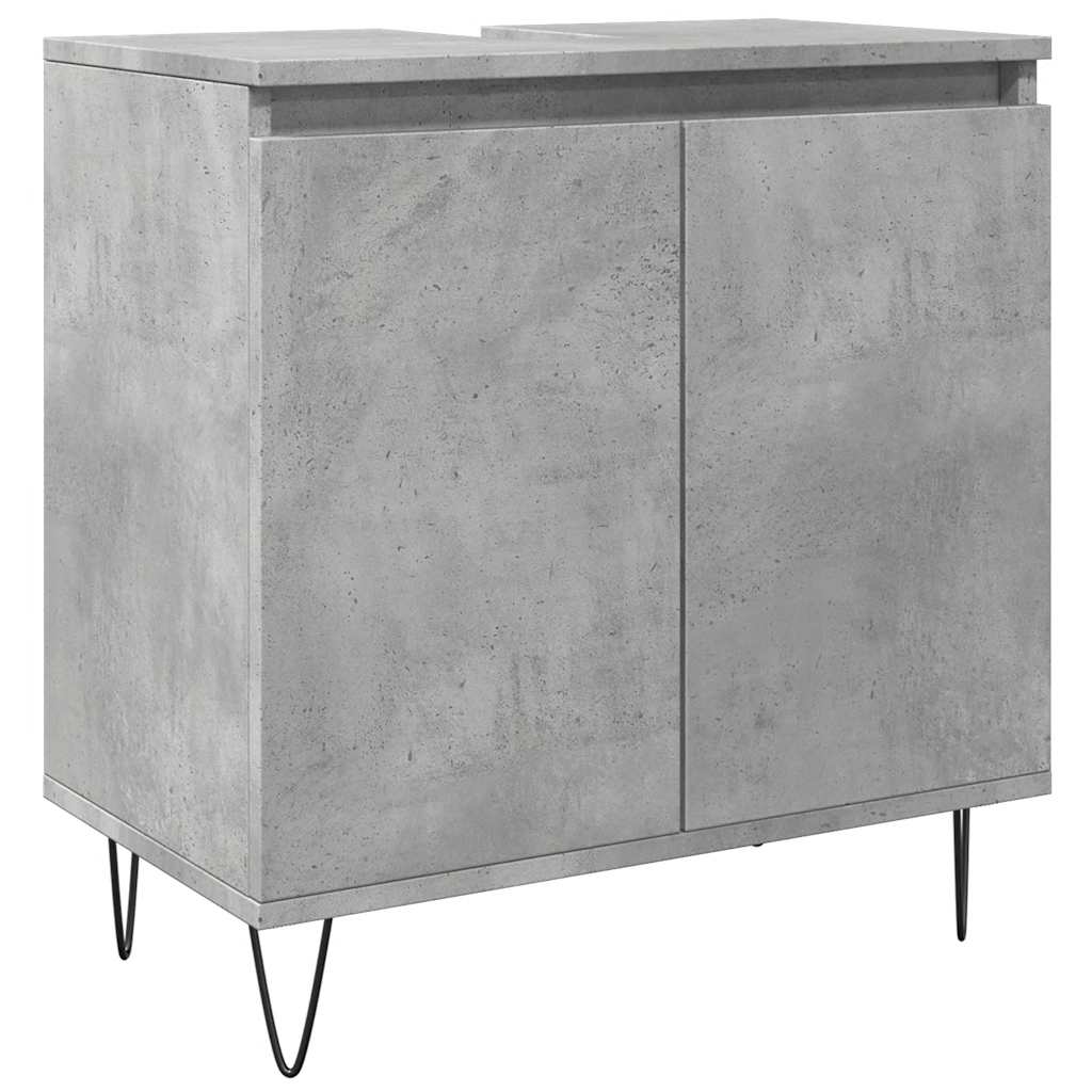 Vidaxl badkamerkast 58x33x60 cm bewerkt hout betongrijs