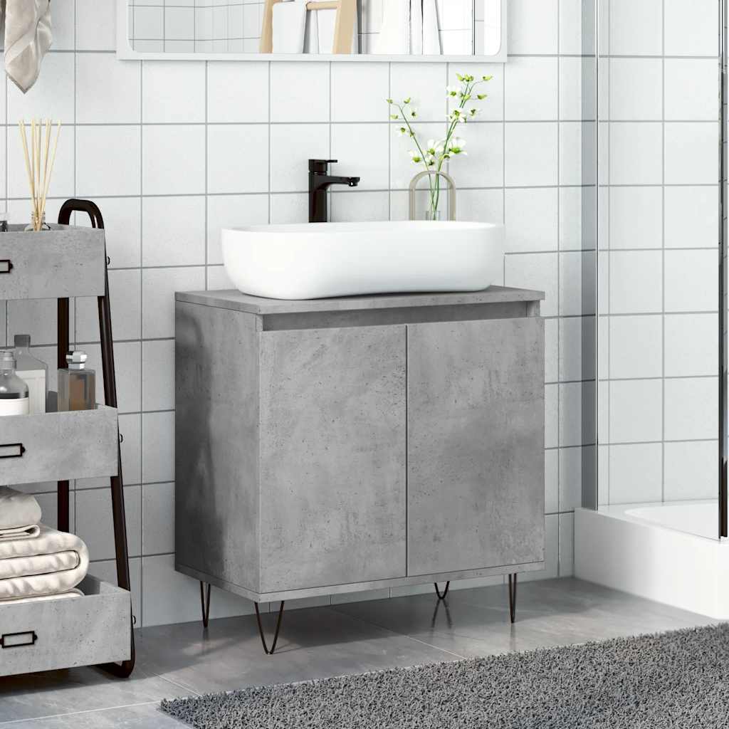 Vidaxl badkamerkast 58x33x60 cm bewerkt hout betongrijs