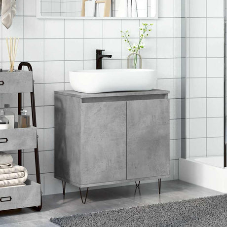 Vidaxl badkamerkast 58x33x60 cm bewerkt hout betongrijs