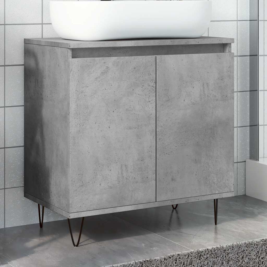 Vidaxl badkamerkast 58x33x60 cm bewerkt hout betongrijs