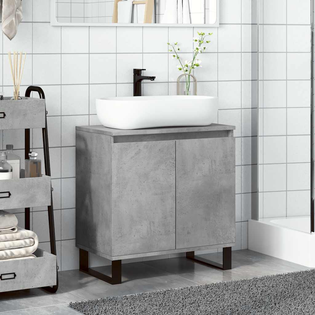 Vidaxl badkamerkast 58x33x60 cm bewerkt hout betongrijs