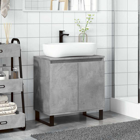 Vidaxl badkamerkast 58x33x60 cm bewerkt hout betongrijs