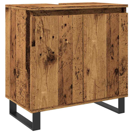 Vidaxl badkamerkast 58x33x60 cm bewerkt hout oud houtkleurig