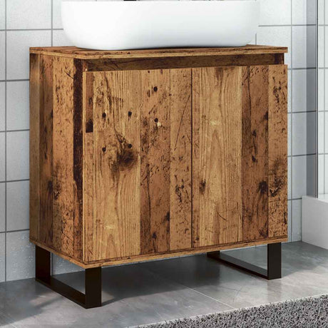 Vidaxl badkamerkast 58x33x60 cm bewerkt hout oud houtkleurig