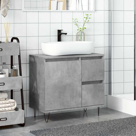 Vidaxl badkamerkast 65x33x60 cm bewerkt hout betongrijs