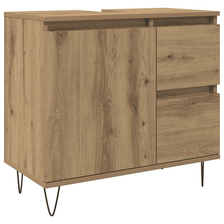 Vidaxl badkamerkast 65x33x60 cm bewerkt hout artisanaal eikenkleurig