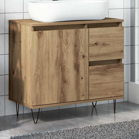 Vidaxl badkamerkast 65x33x60 cm bewerkt hout artisanaal eikenkleurig
