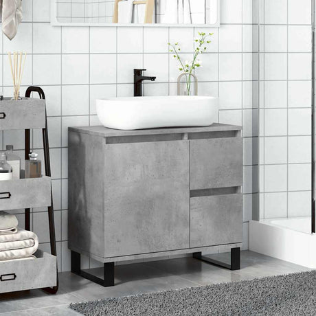 Vidaxl badkamerkast 65x33x60 cm bewerkt hout betongrijs