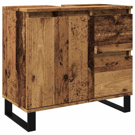 Vidaxl badkamerkast 65x33x60 cm bewerkt hout oud houtkleurig
