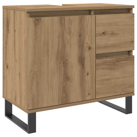 Vidaxl badkamerkast 65x33x60 cm bewerkt hout artisanaal eikenkleurig