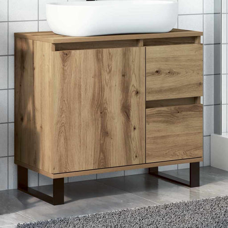 Vidaxl badkamerkast 65x33x60 cm bewerkt hout artisanaal eikenkleurig