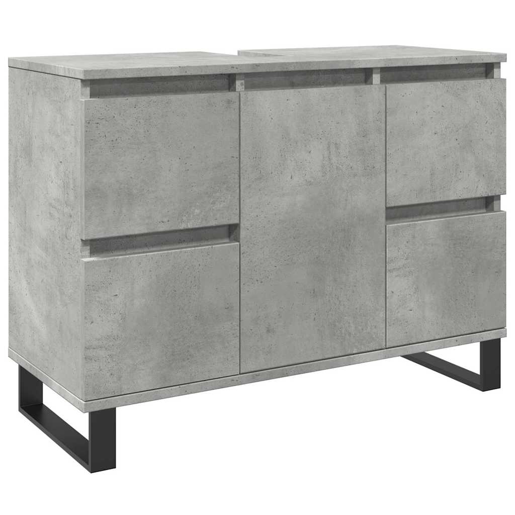Vidaxl badkamerkast 80x33x60 cm bewerkt hout betongrijs