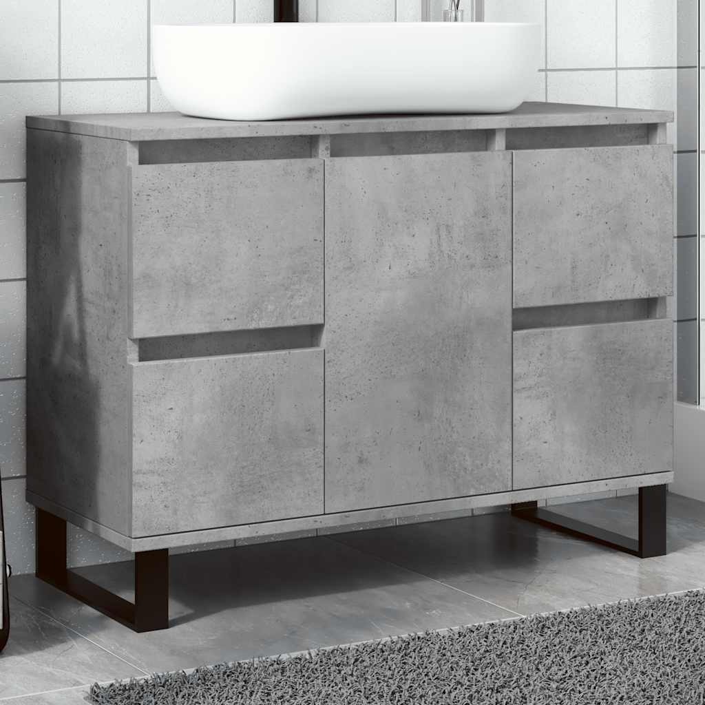 Vidaxl badkamerkast 80x33x60 cm bewerkt hout betongrijs