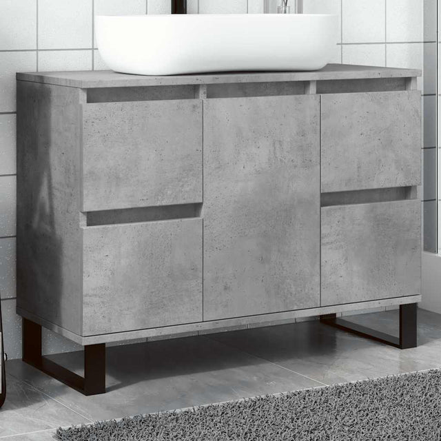 Vidaxl badkamerkast 80x33x60 cm bewerkt hout betongrijs
