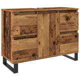 Vidaxl badkamerkast 80x33x60 cm bewerkt hout oud houtkleurig