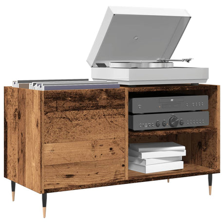 Vidaxl platenkast 84,5x38x48 cm bewerkt hout oud houtkleurig