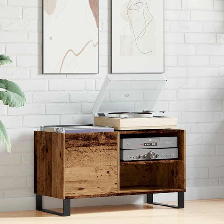 Vidaxl platenkast 84,5x38x48 cm bewerkt hout oud houtkleurig