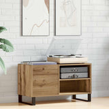 Vidaxl platenkast 84,5x38x48 cm bewerkt hout artisanaal eikenkleur