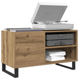 Vidaxl platenkast 84,5x38x48 cm bewerkt hout artisanaal eikenkleur