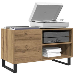 Vidaxl platenkast 84,5x38x48 cm bewerkt hout artisanaal eikenkleur