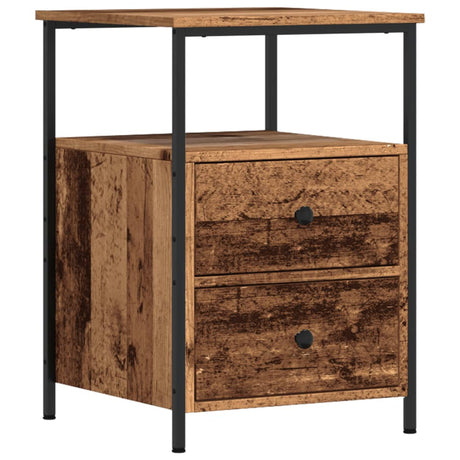 Vidaxl nachtkastje 34x35,5x50 cm bewerkt hout oud houtkleurig