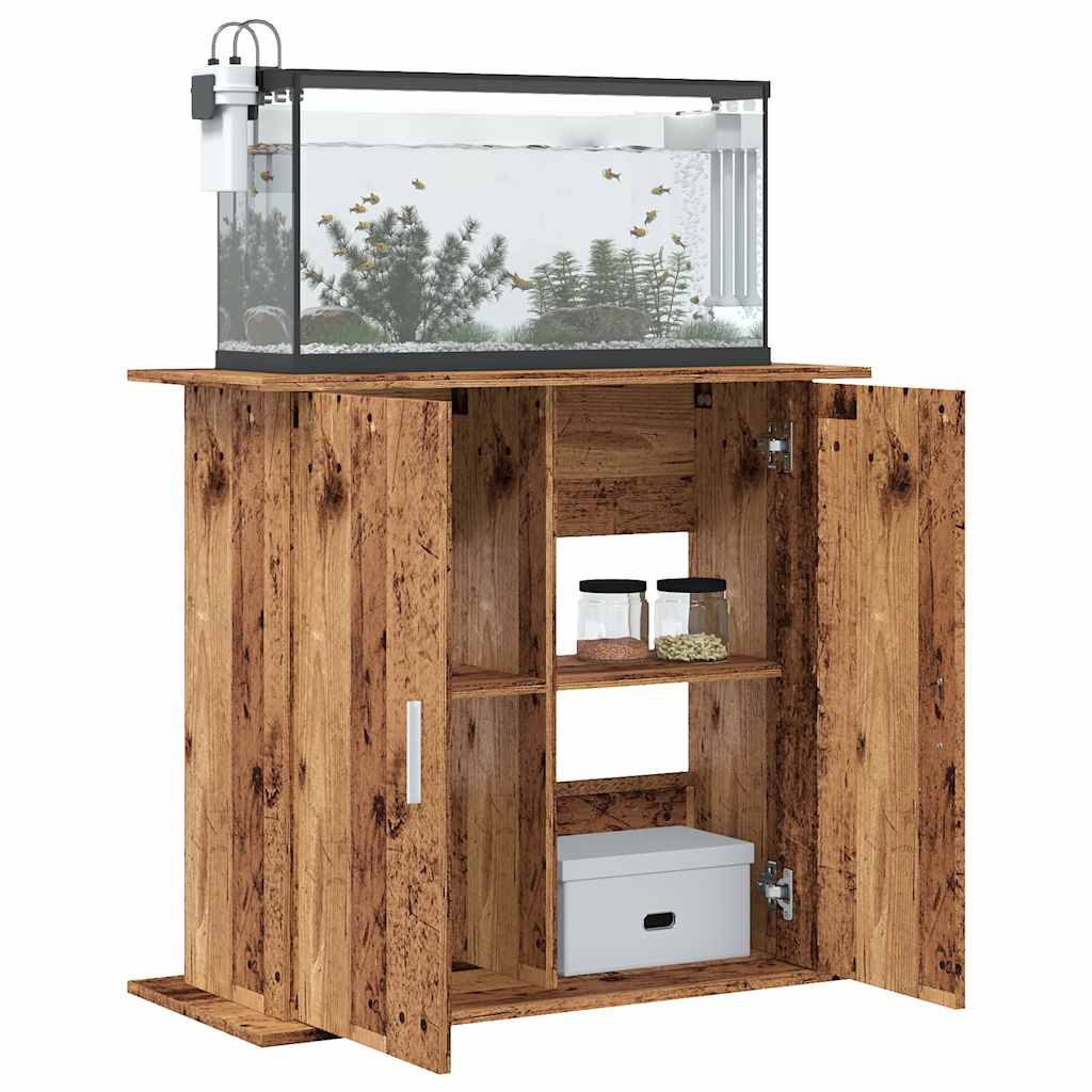 Vidaxl aquariumstandaard 81x36x73 cm bewerkt hout oud houtkleurig