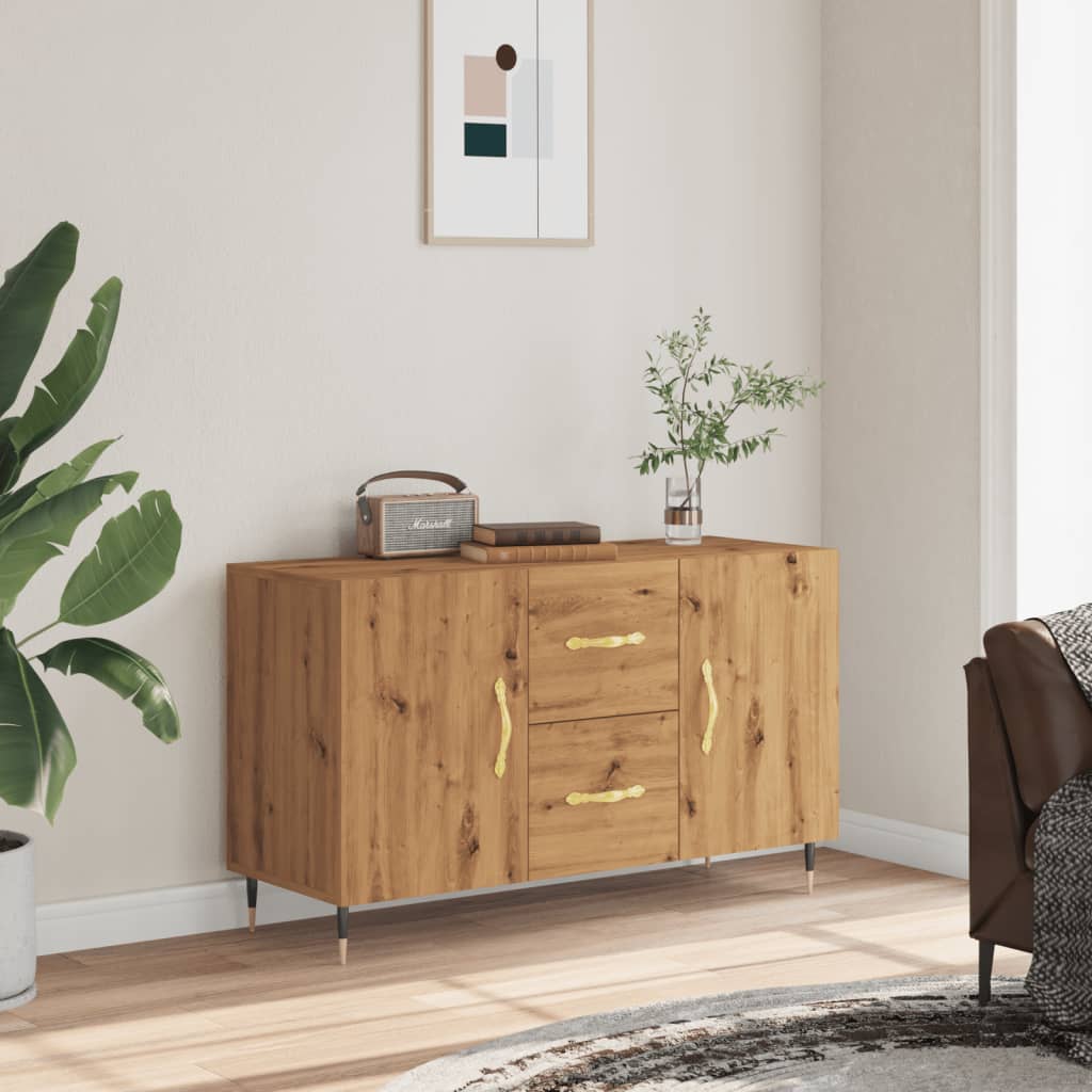 Vidaxl dressoir 100x36x60 cm bewerkt hout artisanaal eikenkleurig