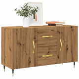 Vidaxl dressoir 100x36x60 cm bewerkt hout artisanaal eikenkleurig