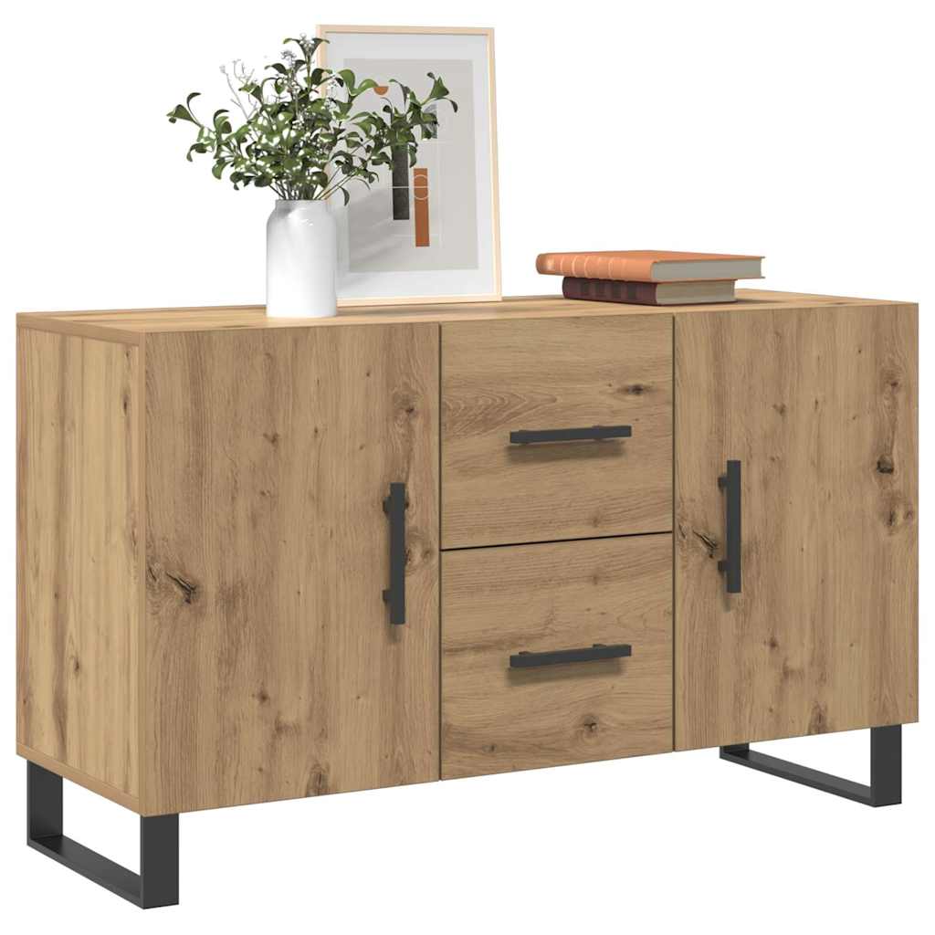 Vidaxl dressoir 100x36x60 cm bewerkt hout artisanaal eikenkleurig