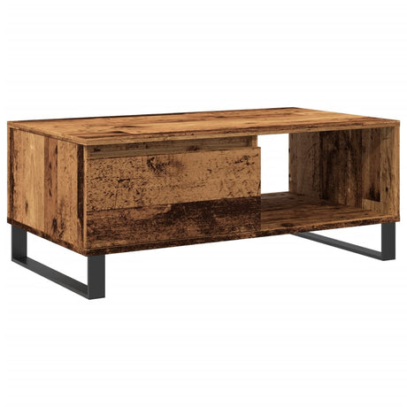 Vidaxl salontafel 90x50x36,5 cm bewerkt hout oud houtkleurig