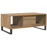 Vidaxl salontafel 90x50x36,5 cm bewerkt hout artisanaal eikenkleurig