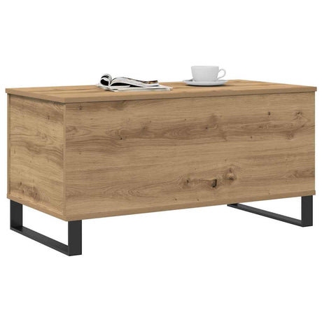 Vidaxl salontafel 90x44,5x45 cm bewerkt hout artisanaal eikenkleurig