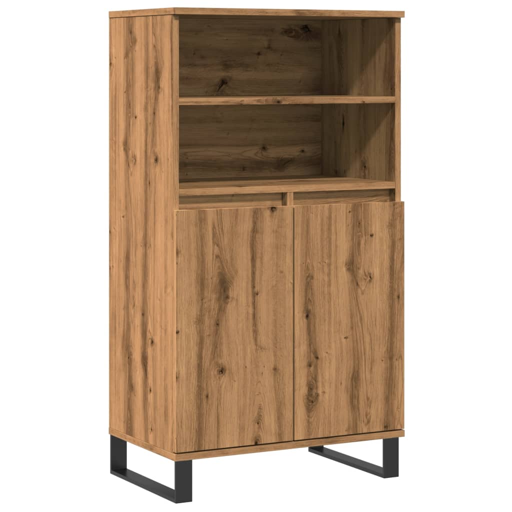Vidaxl hoge kast 60x36x110 cm bewerkt hout artisanaal eikenkleur