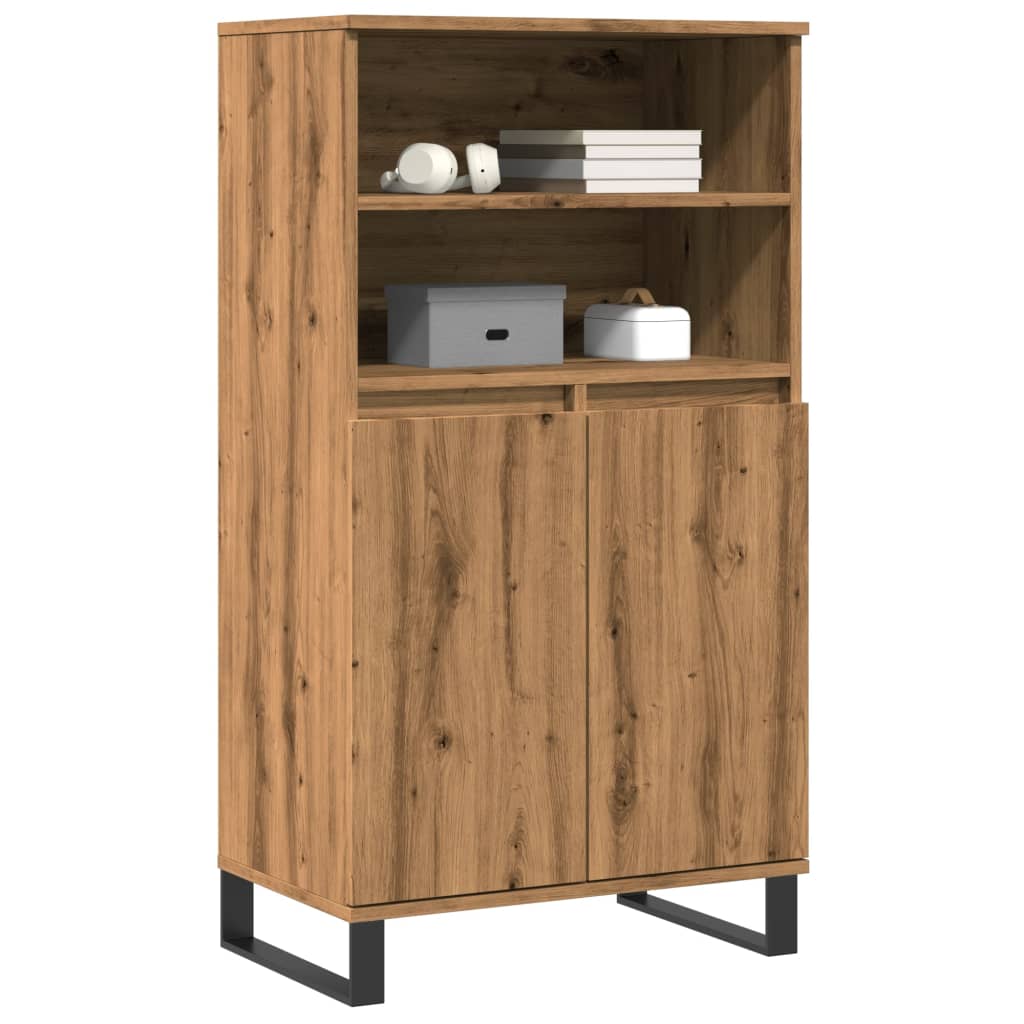 Vidaxl hoge kast 60x36x110 cm bewerkt hout artisanaal eikenkleur