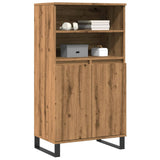 Vidaxl hoge kast 60x36x110 cm bewerkt hout artisanaal eikenkleur