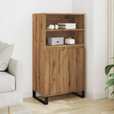 Vidaxl hoge kast 60x36x110 cm bewerkt hout artisanaal eikenkleur