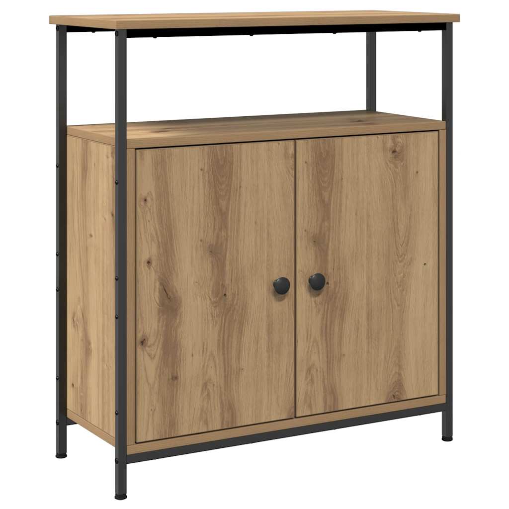 Vidaxl dressoir 70x30x80 cm bewerkt hout artisanaal eikenkleur