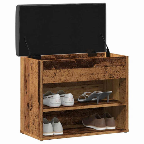 Vidaxl schoenenbank 62x32x50 cm bewerkt hout oud houtkleurig