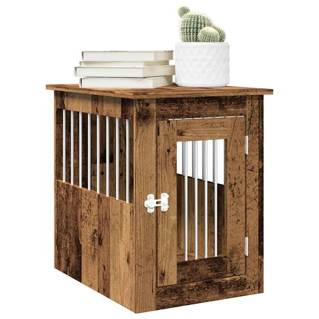 Vidaxxl Hundebox 45x62x59 cm aus handgefertigtem Holz, altholzfarben