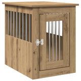 Vidaxxl Hundebox 45x62x59 cm aus handgefertigtem Holz, handwerklich eichenfarben
