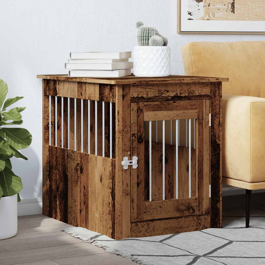 Vidaxxl Hundebox 55x75x65 cm fertiges Holz, altholzfarben
