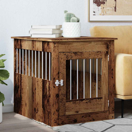 Vidaxxl Hundebox 64,5x80x71 cm verarbeitetes Holz, altholzfarben
