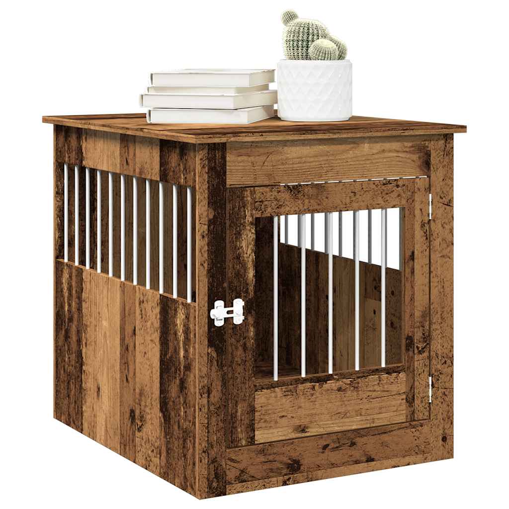 Vidaxxl Hundebox 64,5x80x71 cm verarbeitetes Holz, altholzfarben