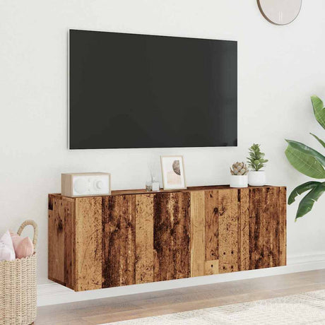 Vidaxl tv-meubels 2 st wandgemonteerd 60x30x41 cm oud houtkleurig