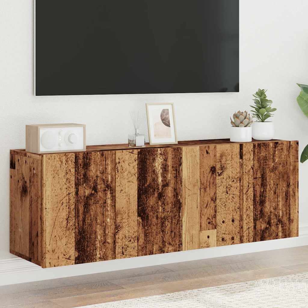 Vidaxl tv-meubels 2 st wandgemonteerd 60x30x41 cm oud houtkleurig
