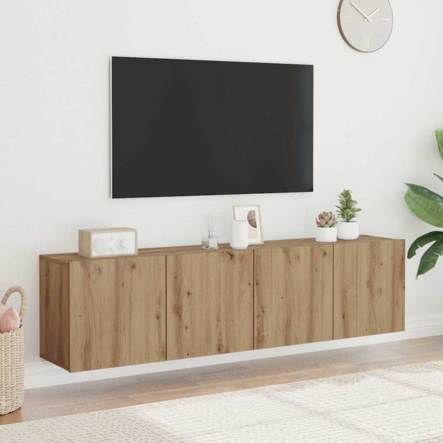 Vidaxl tv-meubels 2 st wandgemonteerd 80x30x41cm artisanaal eikenkleur