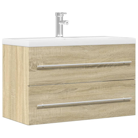 Vidaxl wastafelkast 80x38,5x48 cm bewerkt hout oud houtkleurig