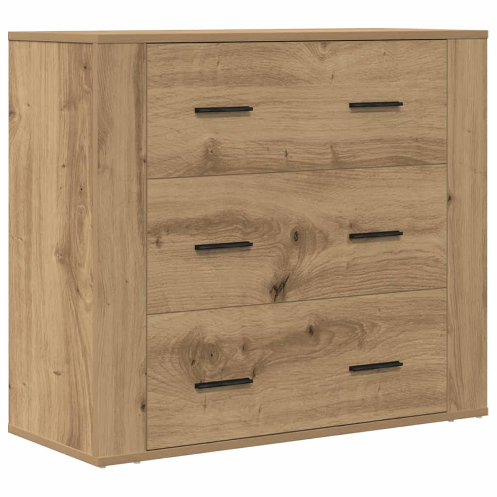 Vidaxl dressoir 80x33x70 cm bewerkt hout artisanaal eikenkleurig