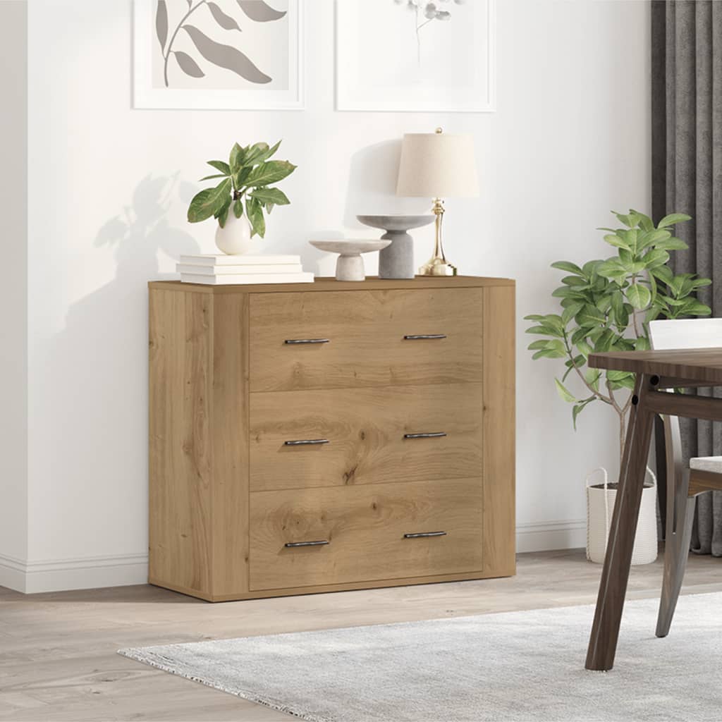 Vidaxl dressoir 80x33x70 cm bewerkt hout artisanaal eikenkleurig